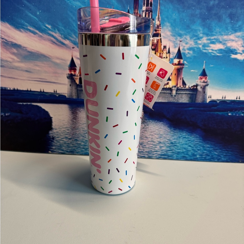 White Tumbler with Colorful Sprinkles